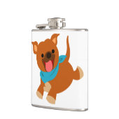 Niedlich Happy Cartoon Staffie Hip Flask Flachmann (Links)