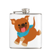 Niedlich Happy Cartoon Staffie Hip Flask Flachmann (Vorderseite)