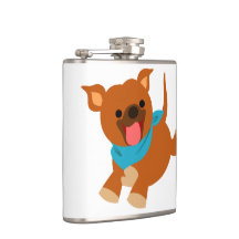Niedlich Happy Cartoon Staffie Hip Flask