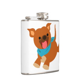 Niedlich Happy Cartoon Staffie Hip Flask Flachmann