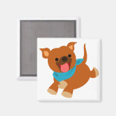 Niedlich Happy Cartoon Staffie Magnet (Vorderseite/Rückseite)