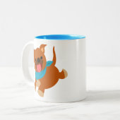 Niedlich Happy Cartoon Staffie Tasse (Vorderseite Links)