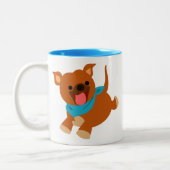 Niedlich Happy Cartoon Staffie Tasse (Links)