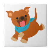 Niedlich Happy Cartoon Staffie Tile Fliese (Vorderseite)