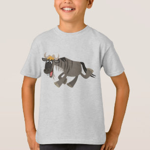Niedlich Happy Cartoon Wildebeest Children T - Shi T-Shirt