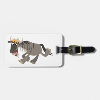 Niedlich Happy Cartoon Wildebeest Gepäckmarke Gepäckanhänger