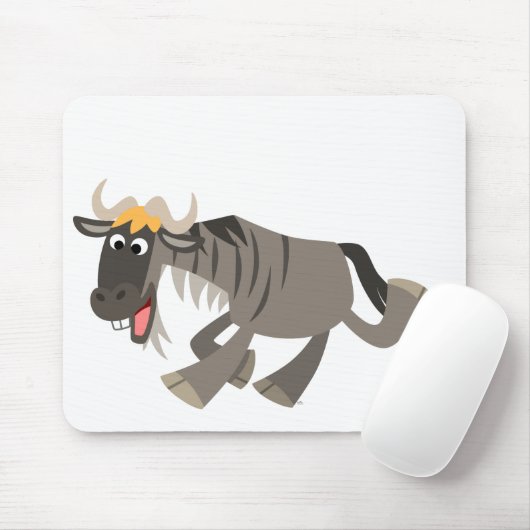 Niedlich Happy Cartoon Wildebeest Mousepad (Mit Mouse)