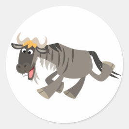 Niedlich Happy Cartoon Wildebeest Sticker