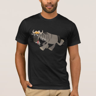 Niedlich Happy Cartoon Wildebeest T - Shirt