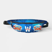 Niedlich Happy Crab Ocean Blue Sommerurlaub Name Bauchtasche (Vorderseite)