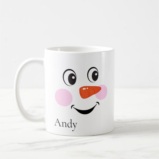 Niedlich Happy Custom Lächelnd Kinderschneegesicht Kaffeetasse (Links)