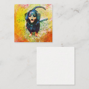 Niedlich Happy Dackel Hund Kopfgesicht Begleitkarte