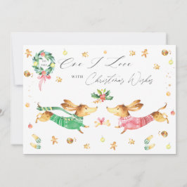 Niedlich Happy Dackel Hunde zu dem, was ich Liebe  Feiertagskarte