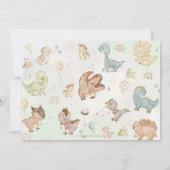 Niedlich Happy Dinosaurier 3. Geburtstag Foto Einladung (Rückseite)