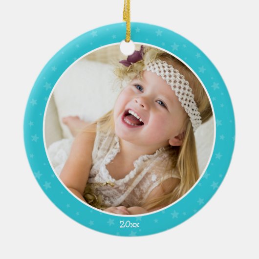 Niedlich Happy Duck in Regen mit Rainbow Custom Fo Keramik Ornament (Hinten)