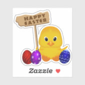Niedlich Happy Easter Baby Chick Aufkleber (Blatt)