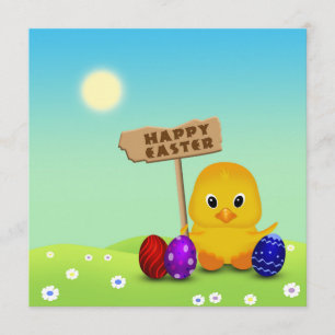Niedlich Happy Easter Baby Chick Einladung