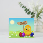 Niedlich Happy Easter Baby Chick Holiday Postkarte (Stehend Vorderseite)