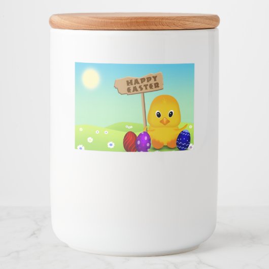 Niedlich Happy Easter Baby Chick Lebensmitteletikett (Vorderseite)