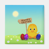 Niedlich Happy Easter Baby Chick Magnet (Vorne)