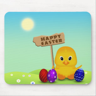 Niedlich Happy Easter Baby Chick Mousepad