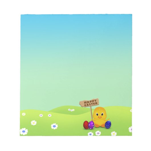 Niedlich Happy Easter Baby Chick Notizblock (Vorderseite)