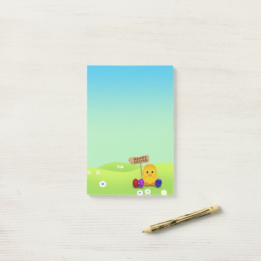 Niedlich Happy Easter Baby Chick Post-it Klebezettel (Auf Schreibtisch)