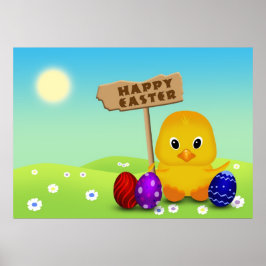Niedlich Happy Easter Baby Chick Poster