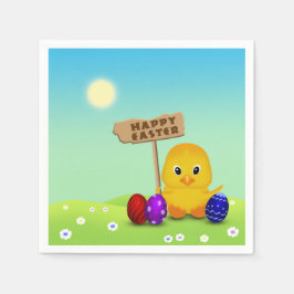 Niedlich Happy Easter Baby Chick Serviette