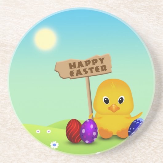 Niedlich Happy Easter Baby Chick Untersetzer (Vorne)