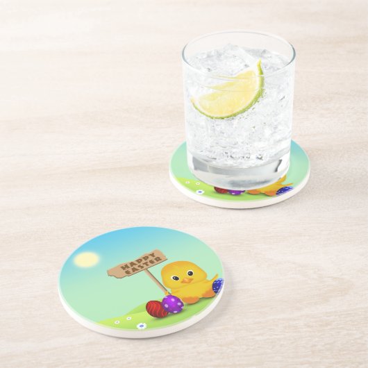 Niedlich Happy Easter Baby Chick Untersetzer (Seite)