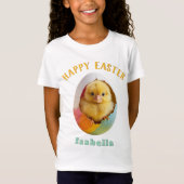 Niedlich Happy Easter Chick Farbiges Ei Personalis T-Shirt (Vorderseite)