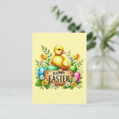 Niedlich Happy Easter chick Feiertagspostkarte (Stehend Vorderseite)