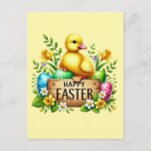 Niedlich Happy Easter chick Feiertagspostkarte (Vorderseite)