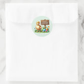 Niedlich Happy Easter chick Runder Aufkleber (Tasche)
