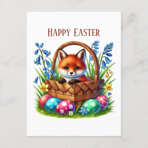 Niedlich Happy Easter Fux-Nachricht Feiertagspostkarte