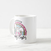 Niedlich Happy Easter Kaninchenbrennen Name Kaffeetasse (Vorderseite Links)