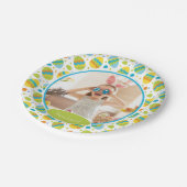 Niedlich Happy Easter Pattern mit Foto Party Pappteller (Schrägansicht)