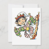 Niedlich Happy Elf Dancing, Retro Weihnachten Cart (Vorderseite)