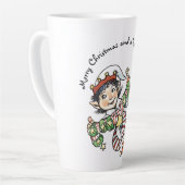 Niedlich Happy Elf Dancing, Retro Weihnachten Cart Milchtasse (Linke Ecke)