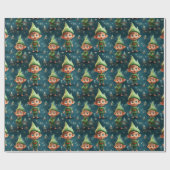 Niedlich Happy Elf Weihnachtsmuster Geschenkpapier (Flach)
