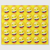 Niedlich Happy Emoji Laughing Face Party Time Symb Geschenkpapier (Flach)