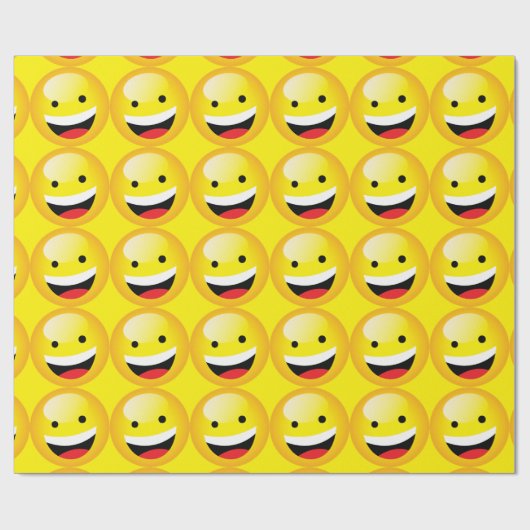 Niedlich Happy Emoji Laughing Face Party Time Symb Geschenkpapier (Flach)