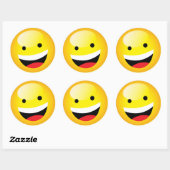 Niedlich Happy Emoji Laughing Face Party Time Symb Runder Aufkleber (Blatt)