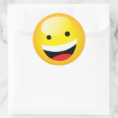 Niedlich Happy Emoji Laughing Face Party Time Symb Runder Aufkleber (Tasche)
