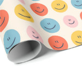 Niedlich Happy Face Blobs Spotty Fun Pattern Geschenkpapier (Rolleneckpunkt)