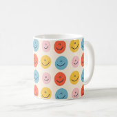 Niedlich Happy Face Blobs Spotty Fun Pattern Kaffeetasse (VorderseiteRechts)