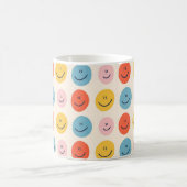Niedlich Happy Face Blobs Spotty Fun Pattern Kaffeetasse (Mittel)