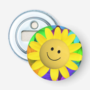 Niedlich Happy Face Blume Flaschenöffner