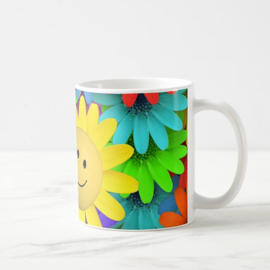 Niedlich Happy Face Blume Kaffeetasse (Rechts)